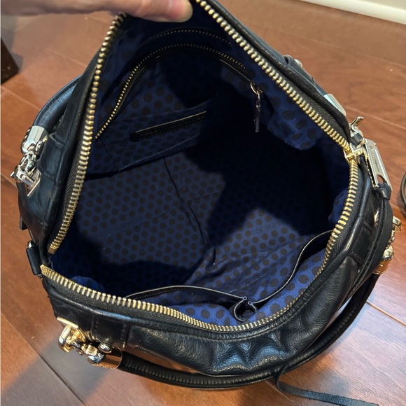 Rebecca Minkoff Cupid Satchel black leather Gold Accents soft excellent cond - Picture 5 of 9